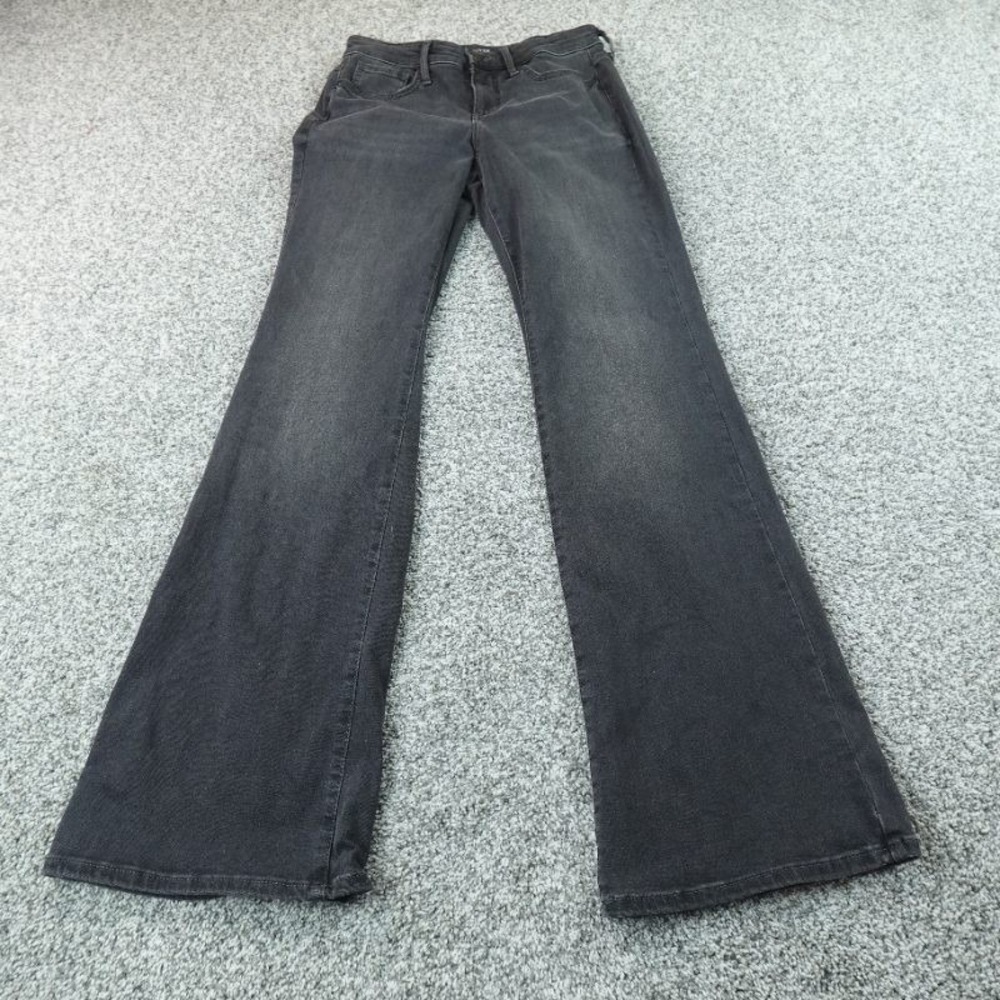 NYDJ Jeans Womens 4 Dark Black Denim Pants Flare Stretch Lift Tuck Technology